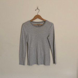 Old Navy | Gray Striped Perfect Long Sleeve Tee